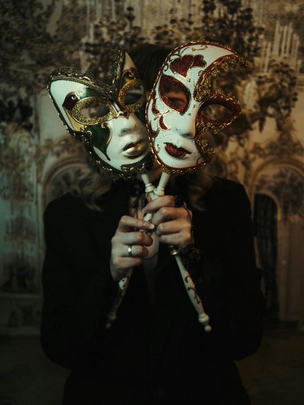 Elegant Venetian Masks in Mysterious Dark Setting